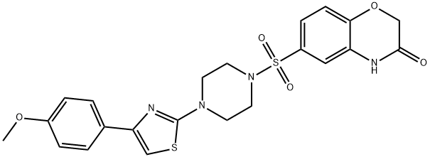 6-[4-[4-(4-methoxyphenyl)-1,3-thiazol-2-yl]piperazin-1-yl]sulfonyl-4H-1,4-benzoxazin-3-one Struktur