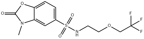 3-methyl-2-oxo-N-[2-(2,2,2-trifluoroethoxy)ethyl]-1,3-benzoxazole-5-sulfonamide Struktur