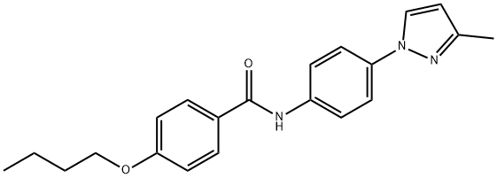 4-butoxy-N-[4-(3-methylpyrazol-1-yl)phenyl]benzamide Struktur