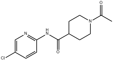 1-acetyl-N-(5-chloropyridin-2-yl)piperidine-4-carboxamide Struktur