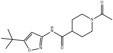 1-acetyl-N-(5-tert-butyl-1,2-oxazol-3-yl)piperidine-4-carboxamide Struktur