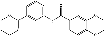 N-[3-(1,3-dioxan-2-yl)phenyl]-3,4-dimethoxybenzamide Struktur