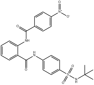 N-[4-(tert-butylsulfamoyl)phenyl]-2-[(4-nitrobenzoyl)amino]benzamide Struktur