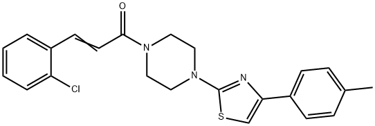 (E)-3-(2-chlorophenyl)-1-[4-[4-(4-methylphenyl)-1,3-thiazol-2-yl]piperazin-1-yl]prop-2-en-1-one Struktur