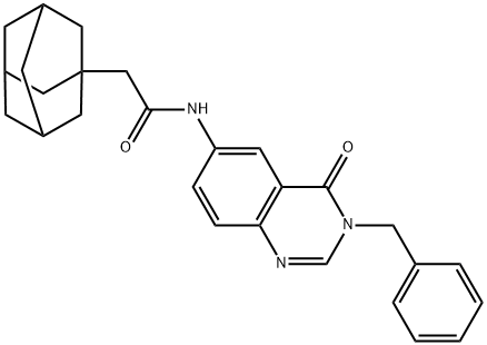 2-(1-adamantyl)-N-(3-benzyl-4-oxoquinazolin-6-yl)acetamide Struktur