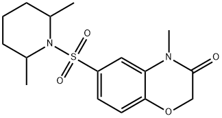 6-(2,6-dimethylpiperidin-1-yl)sulfonyl-4-methyl-1,4-benzoxazin-3-one Struktur