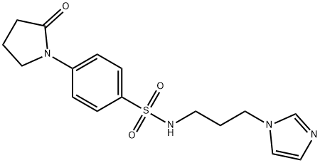 N-(3-imidazol-1-ylpropyl)-4-(2-oxopyrrolidin-1-yl)benzenesulfonamide Struktur