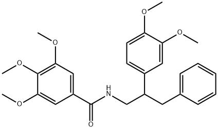 N-[2-(3,4-dimethoxyphenyl)-3-phenylpropyl]-3,4,5-trimethoxybenzamide Struktur