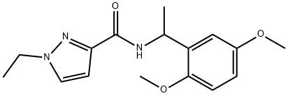 N-[1-(2,5-dimethoxyphenyl)ethyl]-1-ethylpyrazole-3-carboxamide Struktur