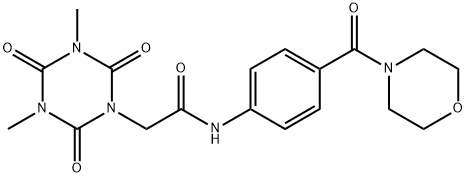 2-(3,5-dimethyl-2,4,6-trioxo-1,3,5-triazinan-1-yl)-N-[4-(morpholine-4-carbonyl)phenyl]acetamide Struktur