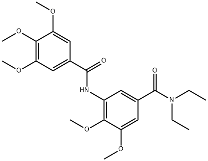 N,N-diethyl-3,4-dimethoxy-5-[(3,4,5-trimethoxybenzoyl)amino]benzamide Struktur