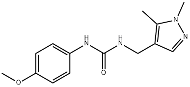 1-[(1,5-dimethylpyrazol-4-yl)methyl]-3-(4-methoxyphenyl)urea Struktur