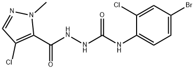 1-(4-bromo-2-chlorophenyl)-3-[(4-chloro-2-methylpyrazole-3-carbonyl)amino]urea Struktur