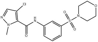 4-chloro-2-methyl-N-(3-morpholin-4-ylsulfonylphenyl)pyrazole-3-carboxamide Struktur