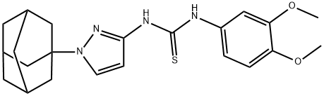 1-[1-(1-adamantyl)pyrazol-3-yl]-3-(3,4-dimethoxyphenyl)thiourea Struktur