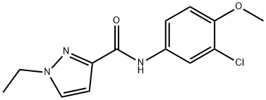 N-(3-chloro-4-methoxyphenyl)-1-ethylpyrazole-3-carboxamide Struktur