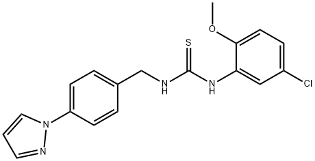 1-(5-chloro-2-methoxyphenyl)-3-[(4-pyrazol-1-ylphenyl)methyl]thiourea Struktur