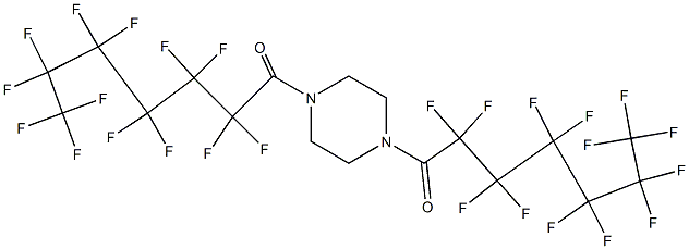 2,2,3,3,4,4,5,5,6,6,7,7,7-tridecafluoro-1-[4-(2,2,3,3,4,4,5,5,6,6,7,7,7-tridecafluoroheptanoyl)piperazin-1-yl]heptan-1-one Struktur