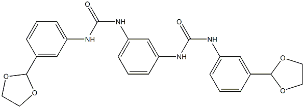 1-[3-(1,3-dioxolan-2-yl)phenyl]-3-[3-[[3-(1,3-dioxolan-2-yl)phenyl]carbamoylamino]phenyl]urea Struktur