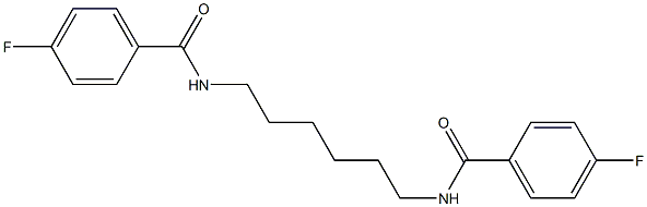 4-fluoro-N-[6-[(4-fluorobenzoyl)amino]hexyl]benzamide Struktur