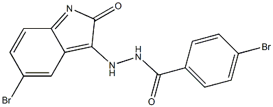 4-bromo-N'-(5-bromo-2-oxoindol-3-yl)benzohydrazide Struktur