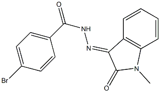 4-bromo-N-[(E)-(1-methyl-2-oxoindol-3-ylidene)amino]benzamide Struktur