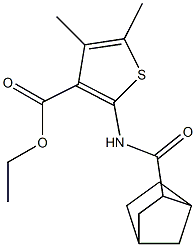 ethyl 2-(bicyclo[2.2.1]heptane-3-carbonylamino)-4,5-dimethylthiophene-3-carboxylate Struktur