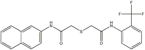 N-naphthalen-2-yl-2-[2-oxo-2-[2-(trifluoromethyl)anilino]ethyl]sulfanylacetamide Struktur