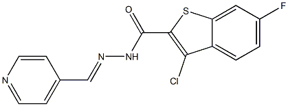 3-chloro-6-fluoro-N-[(E)-pyridin-4-ylmethylideneamino]-1-benzothiophene-2-carboxamide Struktur