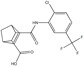 2-[[2-chloro-5-(trifluoromethyl)phenyl]carbamoyl]bicyclo[2.2.1]hept-5-ene-3-carboxylic acid Struktur