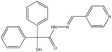 2-hydroxy-2,2-diphenyl-N-[(E)-pyridin-4-ylmethylideneamino]acetamide Struktur