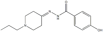 4-hydroxy-N-[(1-propylpiperidin-4-ylidene)amino]benzamide Struktur