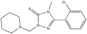 5-(2-chlorophenyl)-4-methyl-2-(piperidin-1-ylmethyl)-1,2,4-triazole-3-thione Struktur