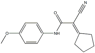 2-cyano-2-cyclopentylidene-N-(4-methoxyphenyl)acetamide Struktur