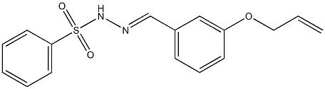 N-[(E)-(3-prop-2-enoxyphenyl)methylideneamino]benzenesulfonamide Struktur