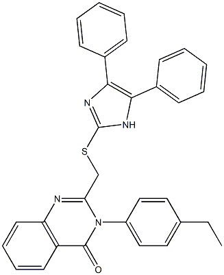 2-[(4,5-diphenyl-1H-imidazol-2-yl)sulfanylmethyl]-3-(4-ethylphenyl)quinazolin-4-one Struktur