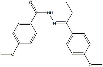 4-methoxy-N-[(E)-1-(4-methoxyphenyl)propylideneamino]benzamide Struktur