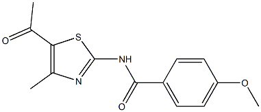 N-(5-acetyl-4-methyl-1,3-thiazol-2-yl)-4-methoxybenzamide Struktur