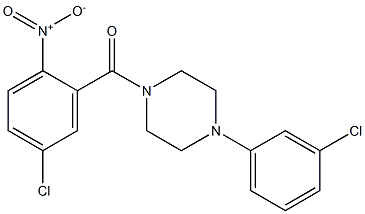 (5-chloro-2-nitrophenyl)-[4-(3-chlorophenyl)piperazin-1-yl]methanone Struktur