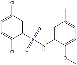 2,5-dichloro-N-(2-methoxy-5-methylphenyl)benzenesulfonamide Struktur