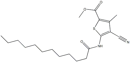 methyl 4-cyano-5-(dodecanoylamino)-3-methylthiophene-2-carboxylate Struktur