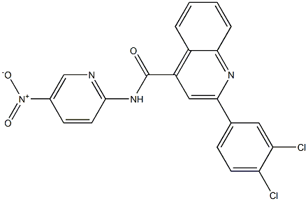 2-(3,4-dichlorophenyl)-N-(5-nitropyridin-2-yl)quinoline-4-carboxamide Struktur