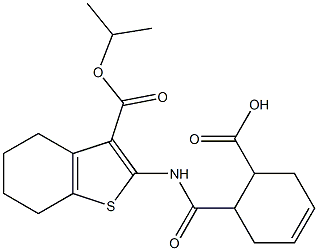 6-[(3-propan-2-yloxycarbonyl-4,5,6,7-tetrahydro-1-benzothiophen-2-yl)carbamoyl]cyclohex-3-ene-1-carboxylic acid Struktur