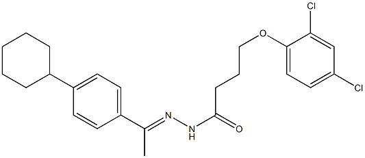 N-[(E)-1-(4-cyclohexylphenyl)ethylideneamino]-4-(2,4-dichlorophenoxy)butanamide Struktur