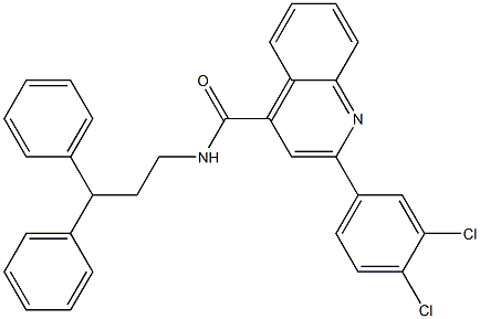 2-(3,4-dichlorophenyl)-N-(3,3-diphenylpropyl)quinoline-4-carboxamide Struktur