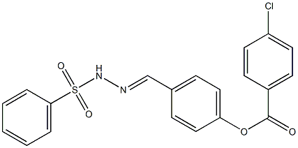 [4-[(E)-(benzenesulfonylhydrazinylidene)methyl]phenyl] 4-chlorobenzoate Struktur