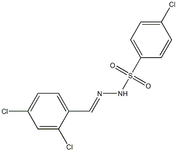 4-chloro-N-[(E)-(2,4-dichlorophenyl)methylideneamino]benzenesulfonamide Struktur