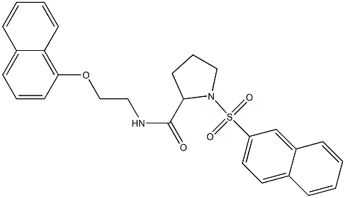 N-(2-naphthalen-1-yloxyethyl)-1-naphthalen-2-ylsulfonylpyrrolidine-2-carboxamide Struktur