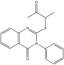 2-(3-oxobutan-2-ylsulfanyl)-3-phenylquinazolin-4-one Struktur