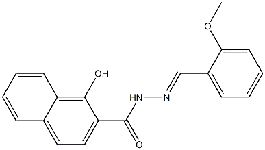 1-hydroxy-N-[(E)-(2-methoxyphenyl)methylideneamino]naphthalene-2-carboxamide Struktur